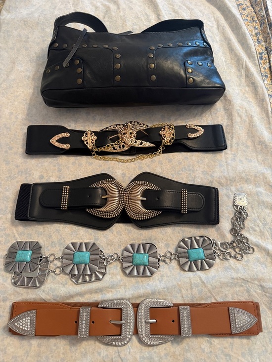 Accessories - Black Studded faux Leather Shoulder Bag - Women Accessories BUNDLE !!!